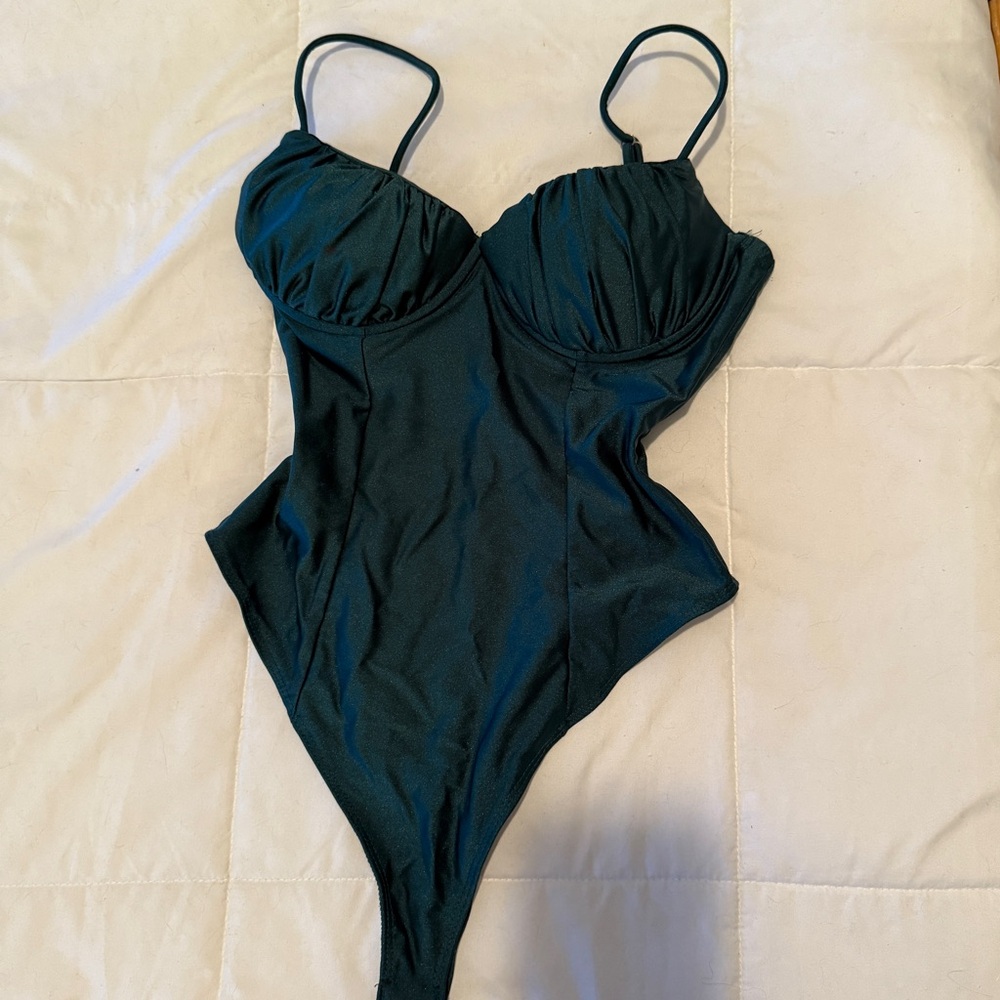 Dark Green One-Piece Mermaid Style